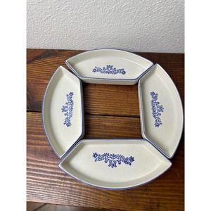 4 Vintage Pfaltzgraff Yorktowne Relish/Condiment Dishes, Pfaltzgraff Relish Dish